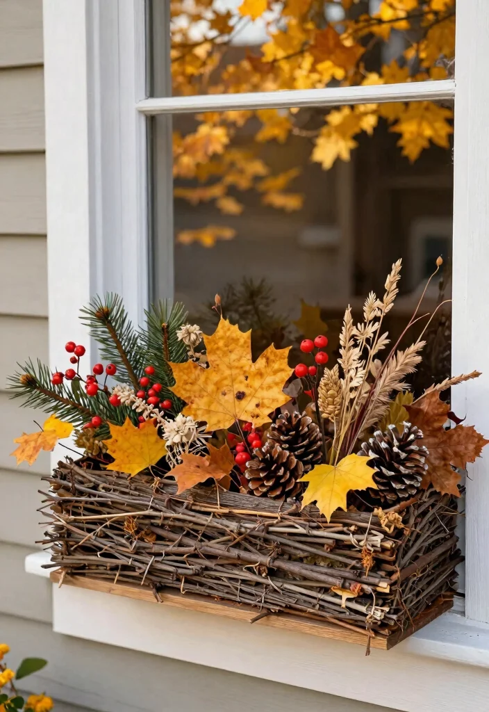 8 Warm Thanksgiving Window Box Ideas for Guests 8. All Natural Crafty Approach 0