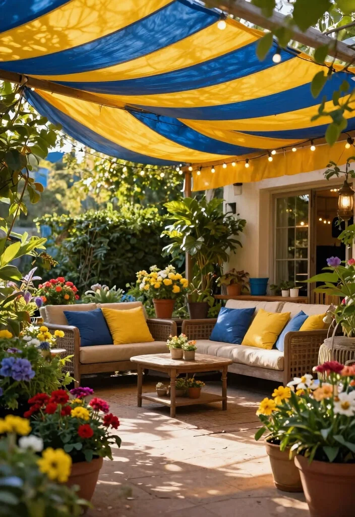 9 Best Mobile Home Canopy Ideas for Extra Comfort 1. Colorful Canopy for Vibrant Vibes 0