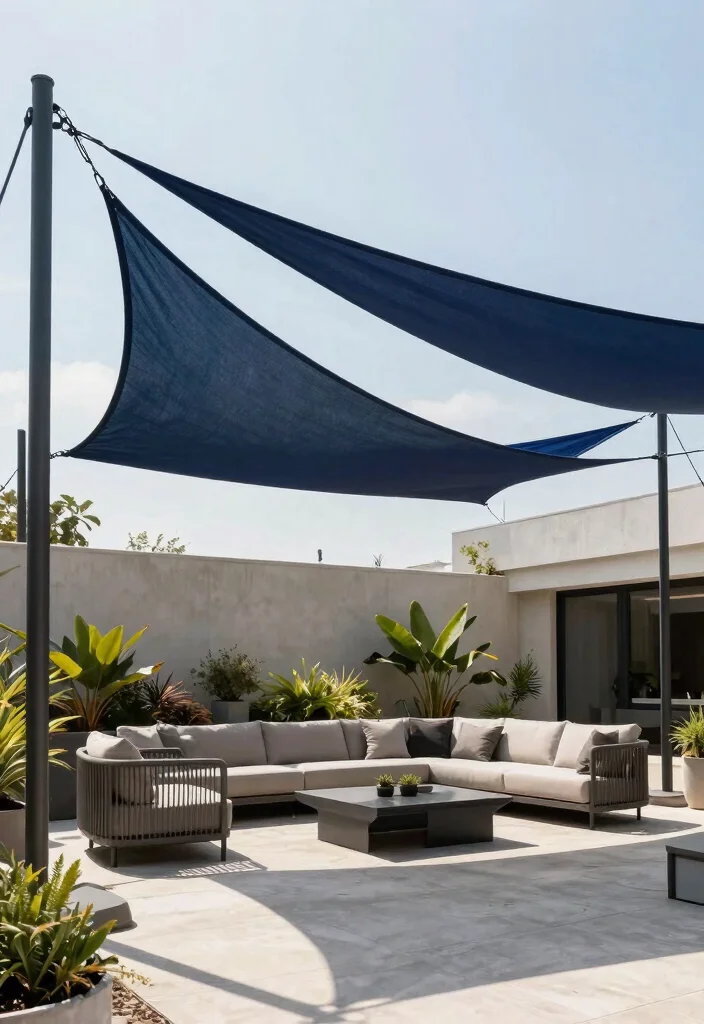 9 Best Mobile Home Canopy Ideas for Extra Comfort 9. Shade Sail for Modern Appeal 0