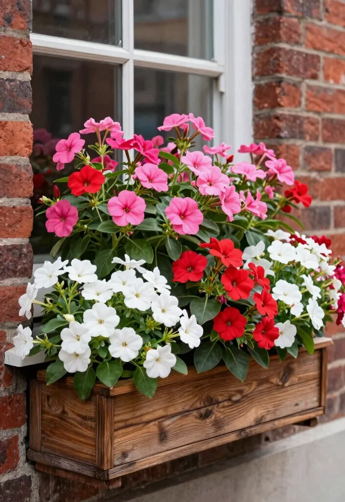 9 Best Shaded Window Box Ideas for North Facing Windows 2. Colorful Impatiens Mix 0