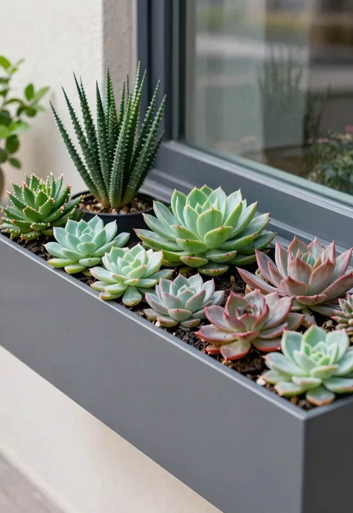 9 Best Shaded Window Box Ideas for North Facing Windows 4. Subtle Succulent Serenity 0