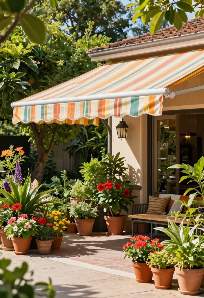 9 Creative Awning Roof Ideas for All Season Protection 1. Retractable Fabric Awnings for Flexibility 0