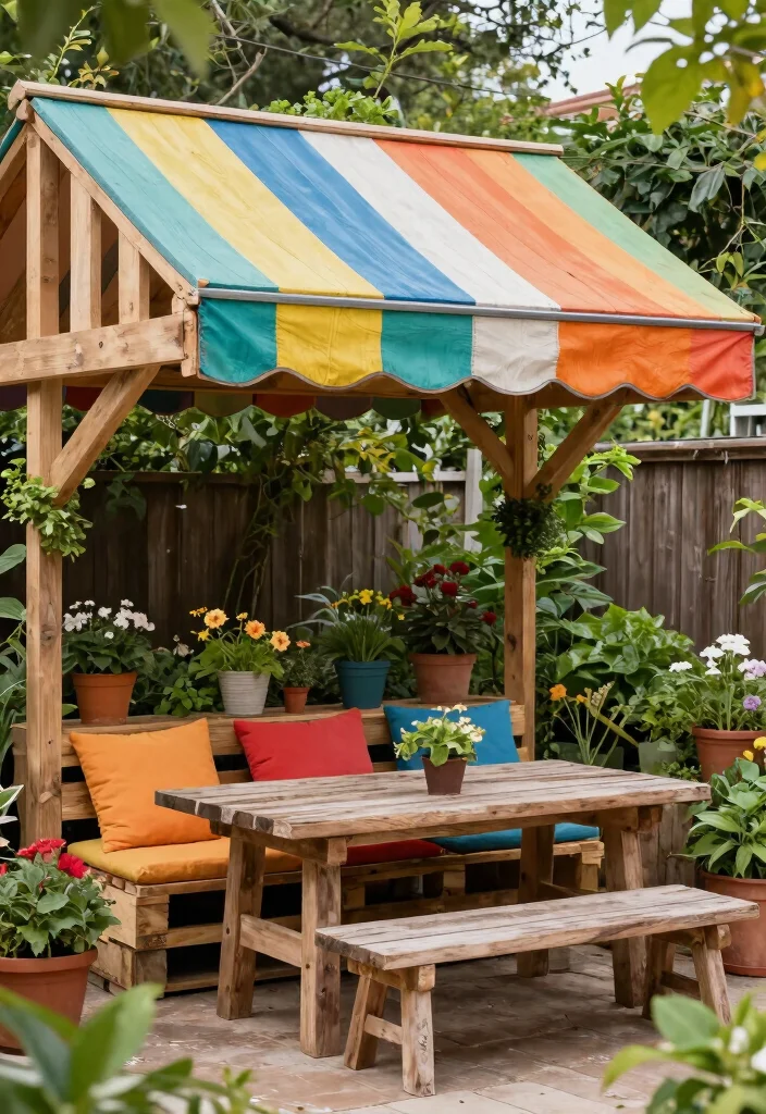 9 Creative Awning Roof Ideas for All Season Protection 9. DIY Pallet Awnings for a Personal Touch 0