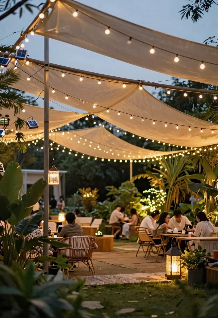 9 Dreamy Garden Awning Ideas Canopies for Outdoor Events 9. Canopy with Solar Powered Lighting 0
