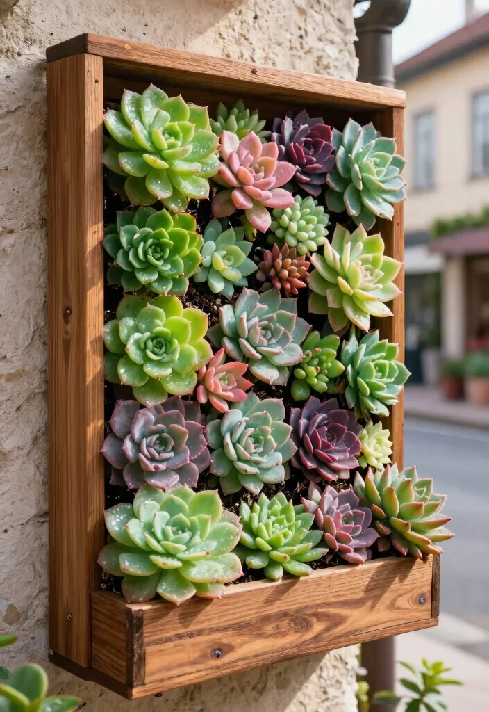 9 Elegant French Window Box Ideas for a Chic Exterior 1. Vertical Succulent Garden 0