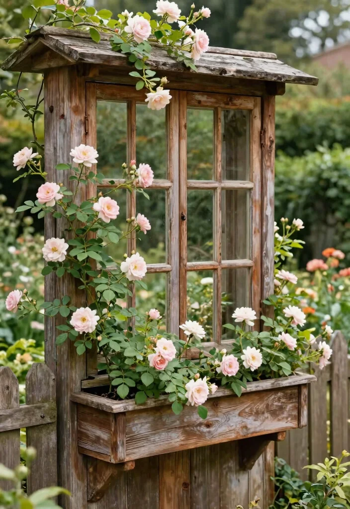 9 Elegant French Window Box Ideas for a Chic Exterior 4. Rustic Wooden Planters with Cascading Vines 0