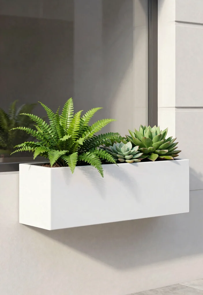 9 Elegant French Window Box Ideas for a Chic Exterior 5. Minimalist Modern Planters 0