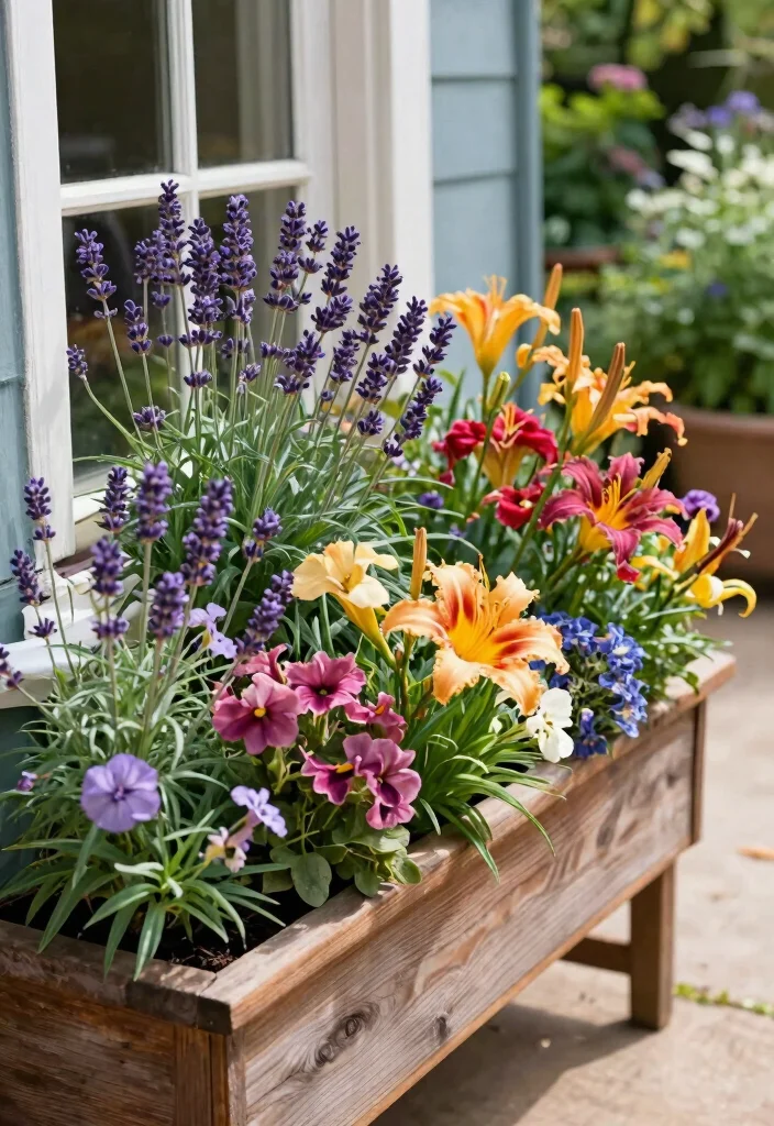9 Elegant French Window Box Ideas for a Chic Exterior 7. Elegant Mixed Perennials 0