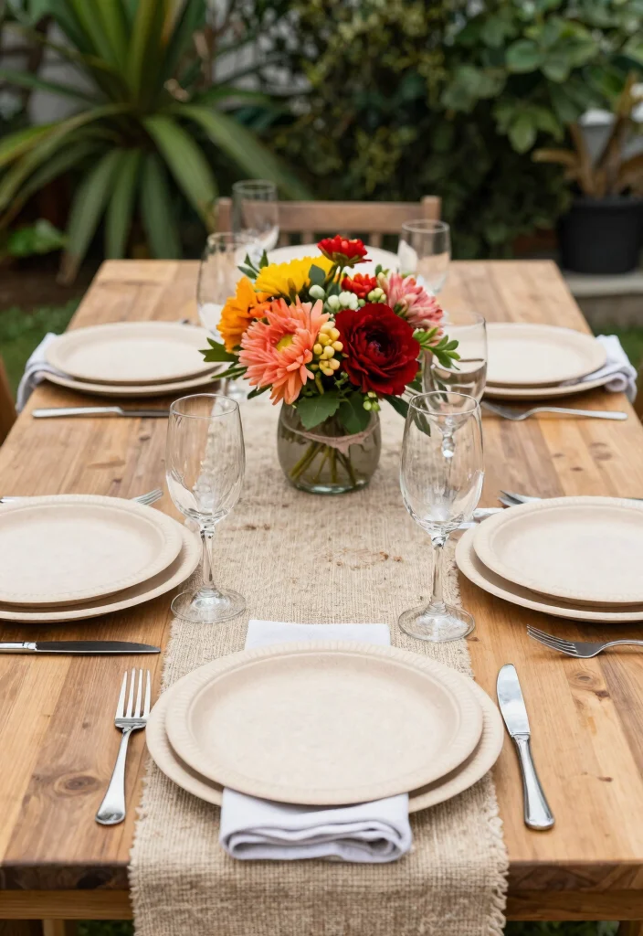 9 Elegant Patio Table Decor Ideas and Centerpiece Designs 9. Eco friendly Table Settings 0