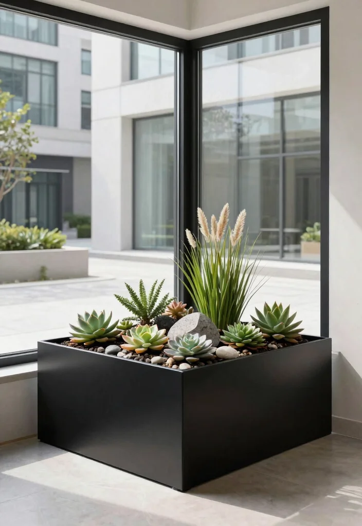 9 Stunning Bay Window Flower Box Ideas for Large Homes 2. Modern Minimalist Box 0