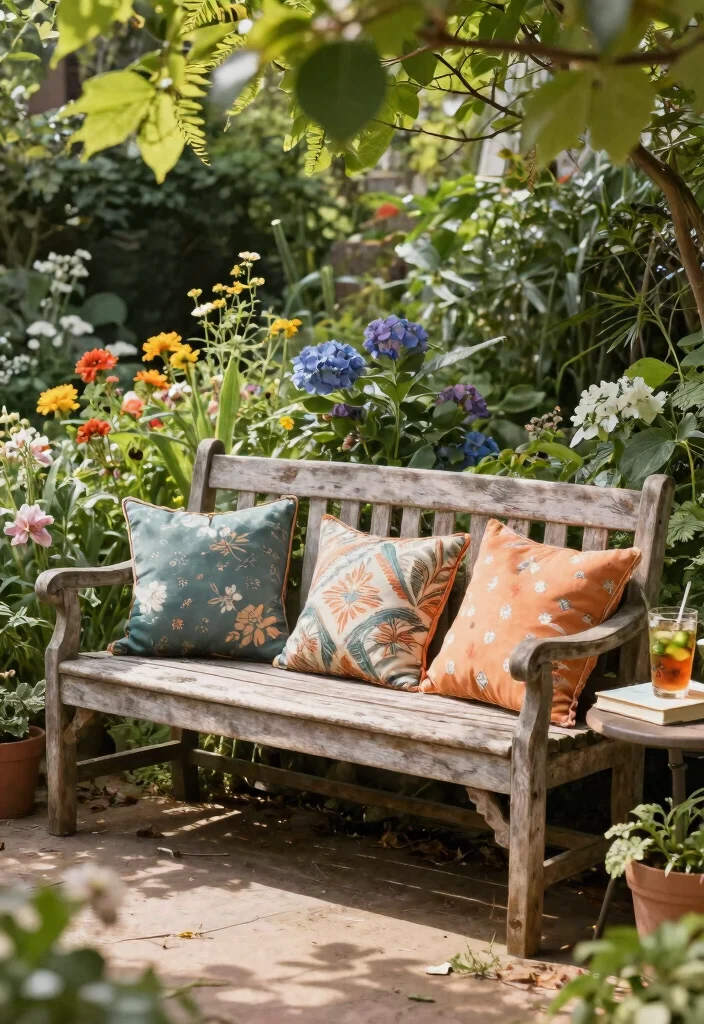 9 Unique Patio Decor Ideas with Antiques and Finds 3. Repurposed Antique Benches 0