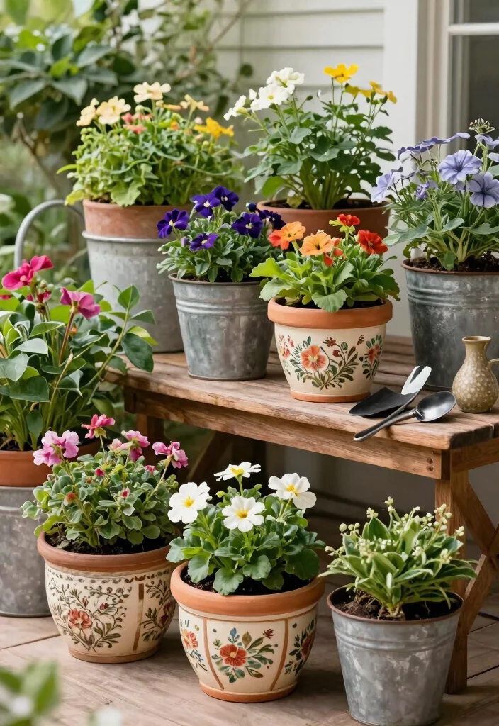 9 Unique Patio Decor Ideas with Antiques and Finds 4. Vintage Planters and Pots 0