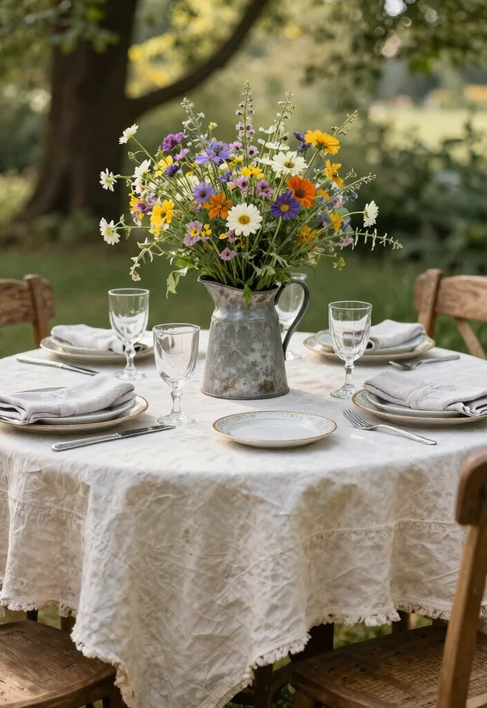 9 Unique Patio Decor Ideas with Antiques and Finds 6. Rustic Tablescapes with Antique Finds 0