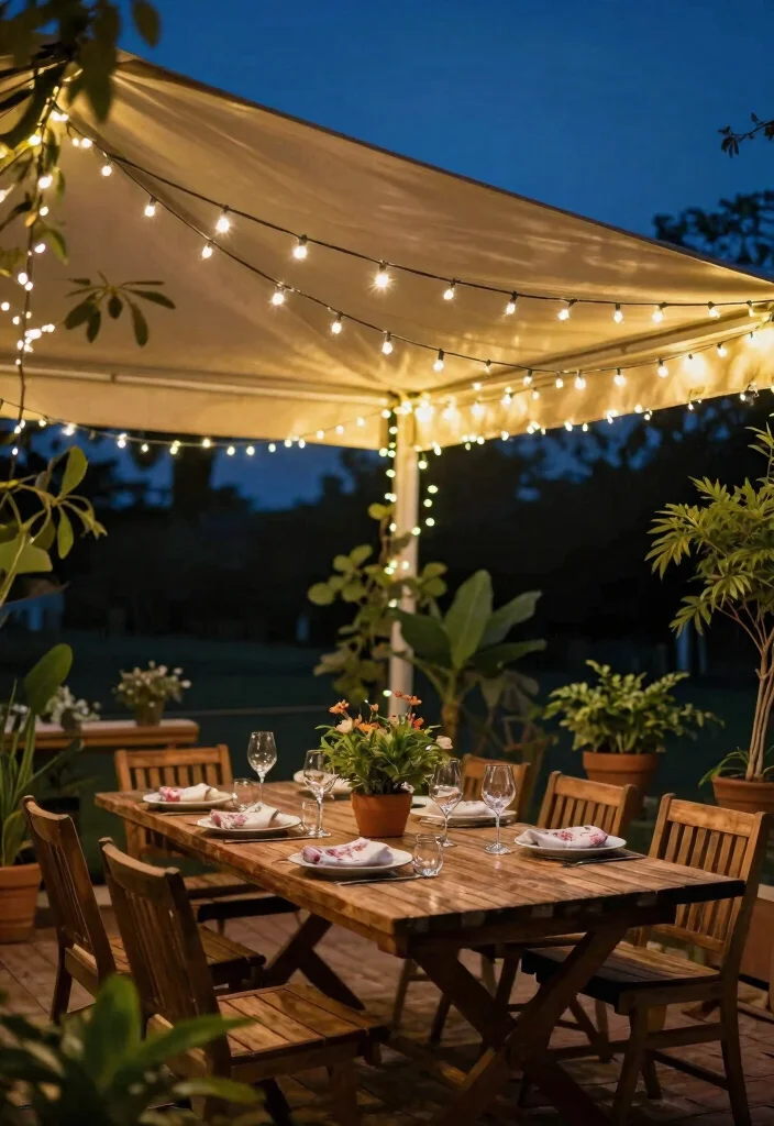 Enchanting Awning Lighting Ideas for Warm Evening Ambiance 1. Twinkling String Lights for a Whimsical Touch 0