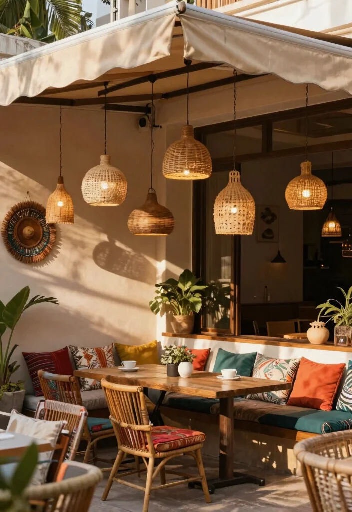 Enchanting Awning Lighting Ideas for Warm Evening Ambiance 10. Artful Light Fixtures for Unique Statements 0