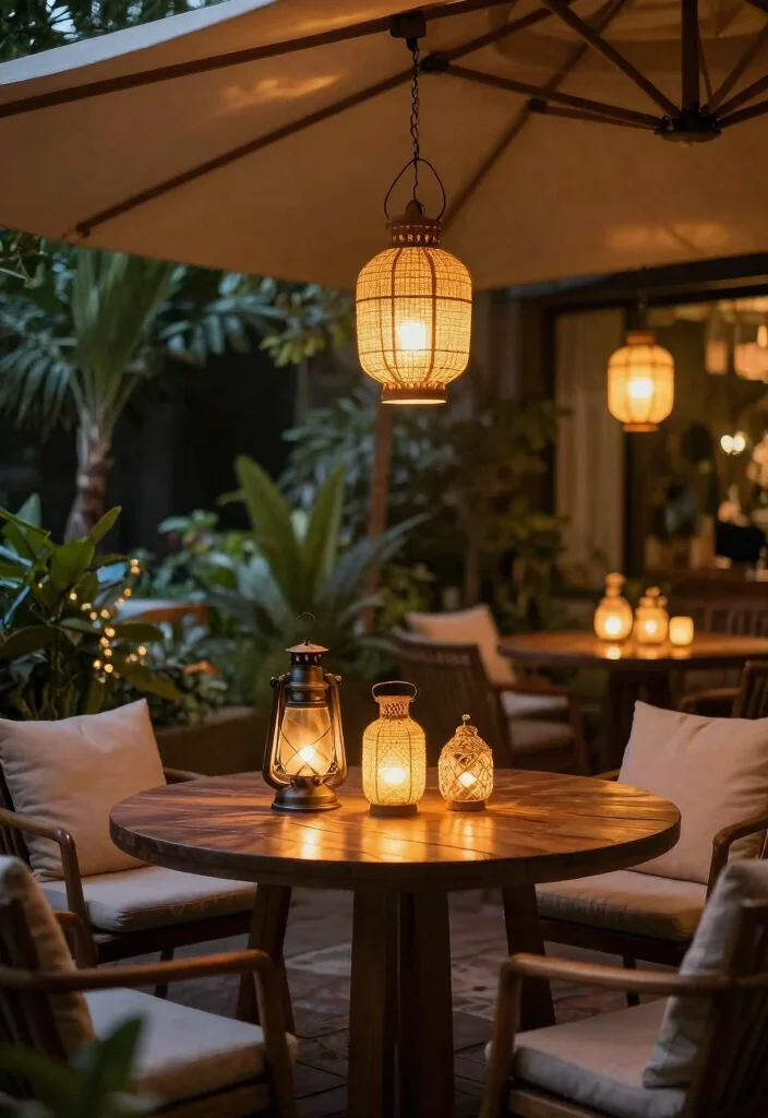 Enchanting Awning Lighting Ideas for Warm Evening Ambiance 2. Lanterns for Rustic Charm 0