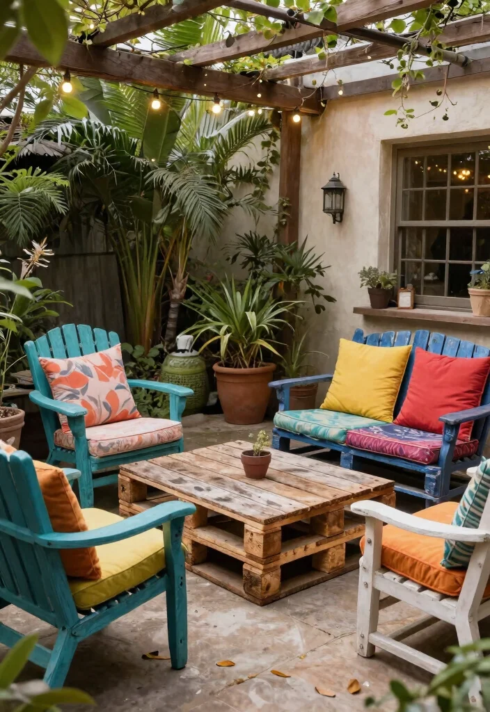 10 Best Chic Patio Decor Ideas for a Modern Backyard 1. Upcycled Outdoor Furniture 0