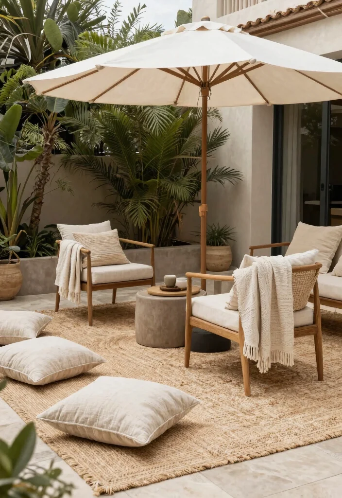 10 Best Chic Patio Decor Ideas for a Modern Backyard 4. Natural Fiber Textiles 0