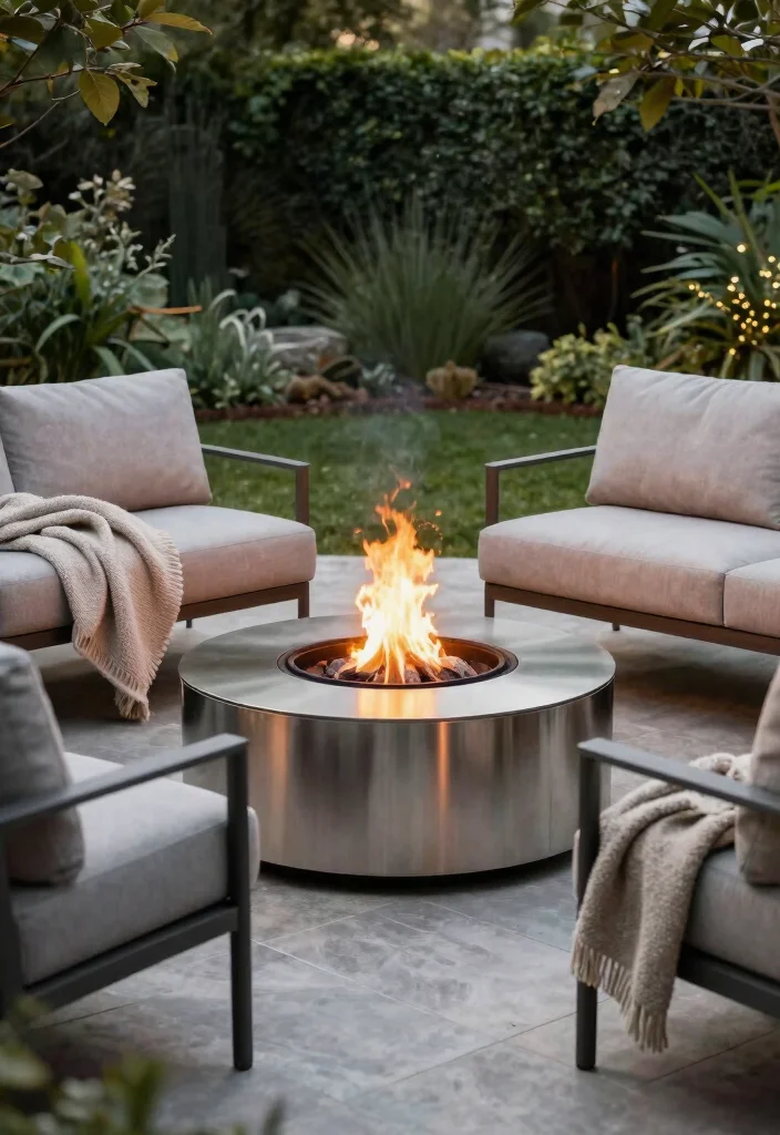 10 High End Luxury Patio Decor Inspiration for a Pro Look 4. Stylish Fire Features 0