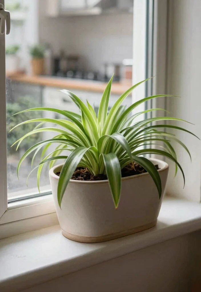 10 Lush Shade Planter Box Ideas for North Facing Windows 6. Soft Shadows with Spider Plants 0