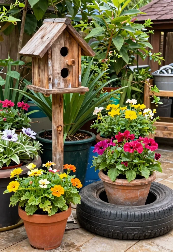 10 Refreshing Summer Patio Decor Ideas for Entertaining 10. Recycled Garden Accessories 0