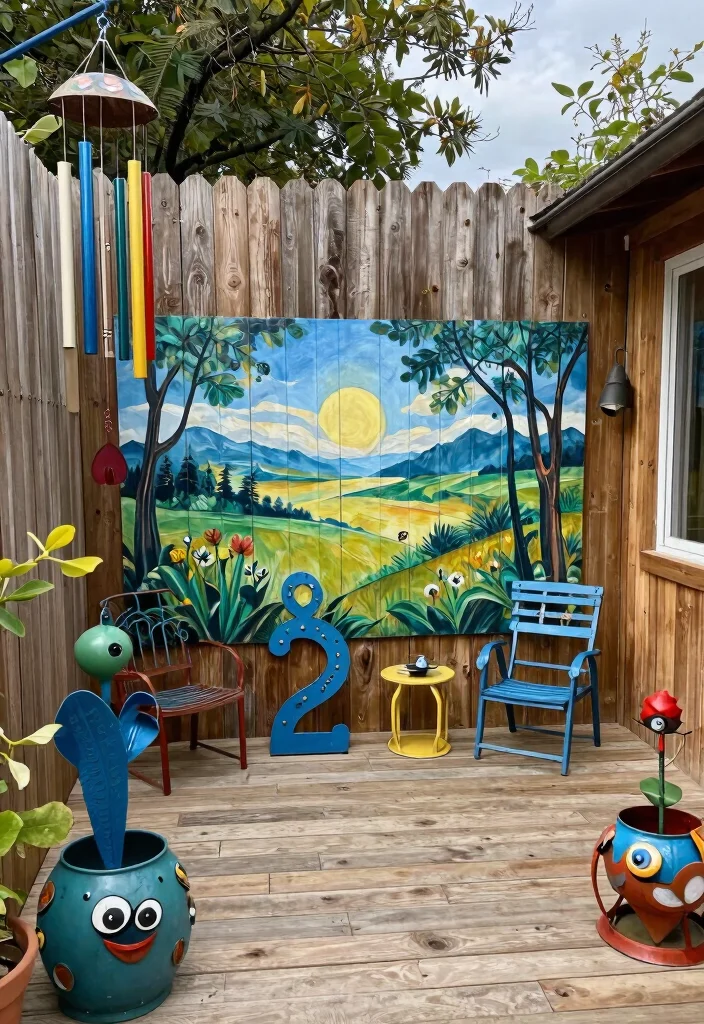 10 Refreshing Summer Patio Decor Ideas for Entertaining 8. Charming Outdoor Art 0