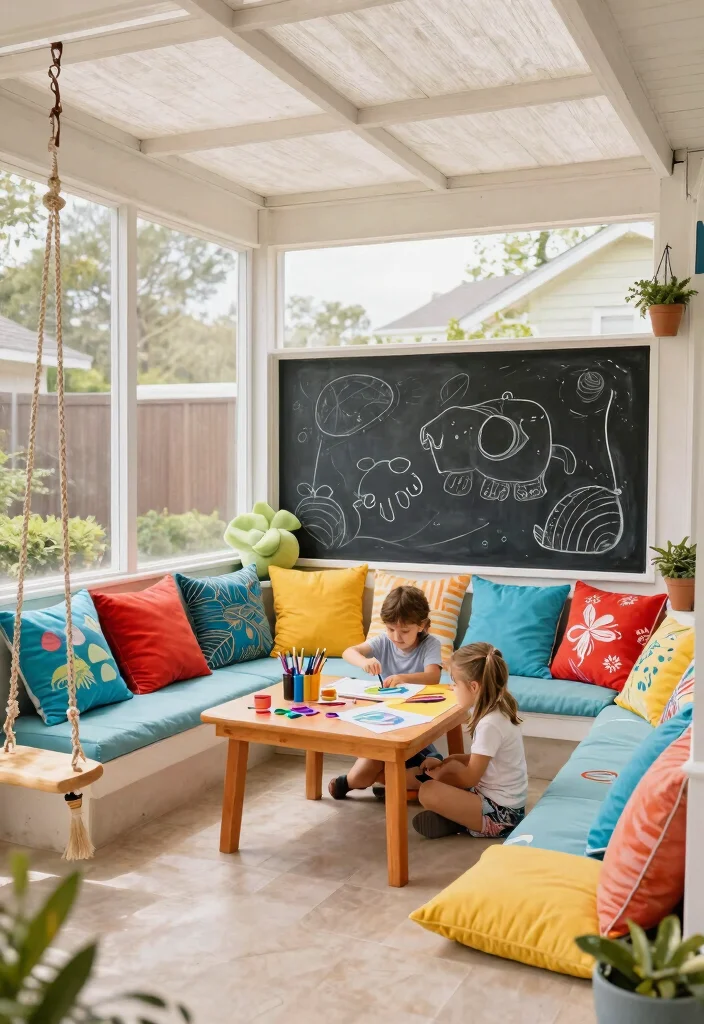 10 Serene Screened In Patio Ideas for Bug Free Living 6. Family Friendly Fun Zone 0