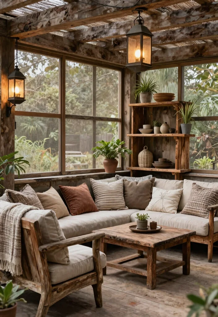 10 Serene Screened In Patio Ideas for Bug Free Living 9. Rustic Escape 0