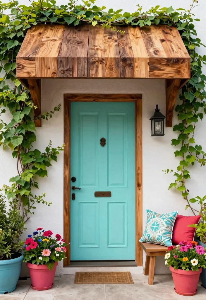 10 Stunning Front Door Awning Ideas for an Eco Friendly Entrance 1. Reclaimed Wood Awnings 0