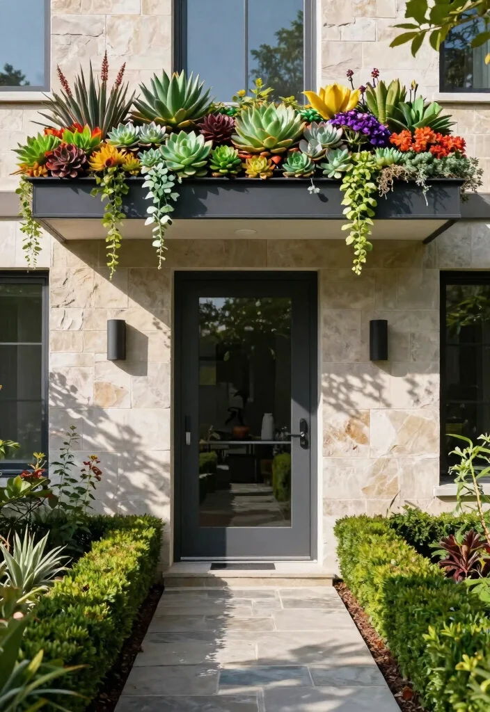 10 Stunning Front Door Awning Ideas for an Eco Friendly Entrance 2. Green Roof Awnings 0
