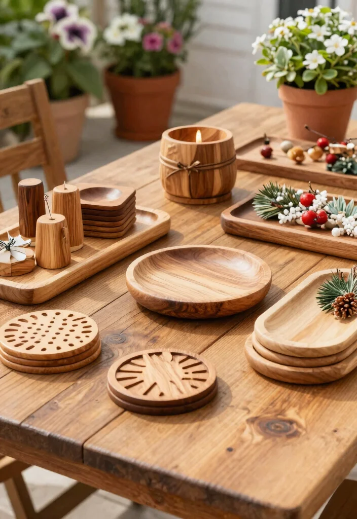 10 Warm Wooden Patio Decor Ideas for a Natural Look 10. Wooden Accessories and Accents 0