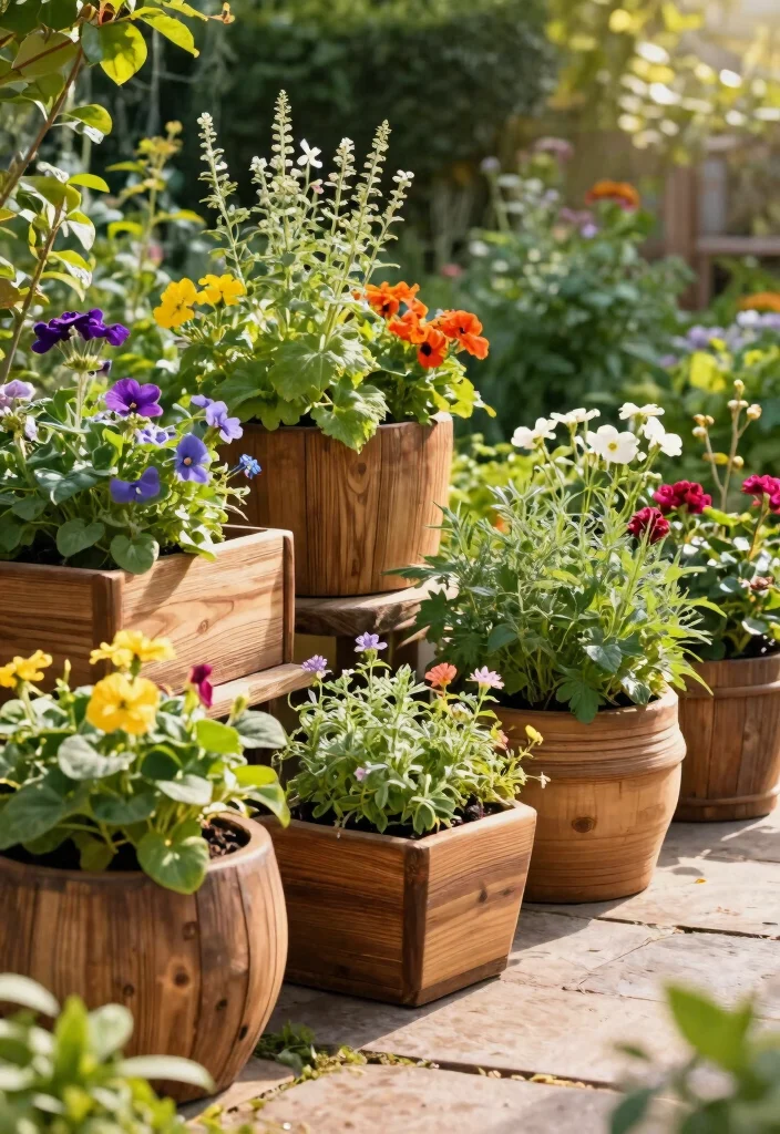 10 Warm Wooden Patio Decor Ideas for a Natural Look 2. Wooden Planters 0