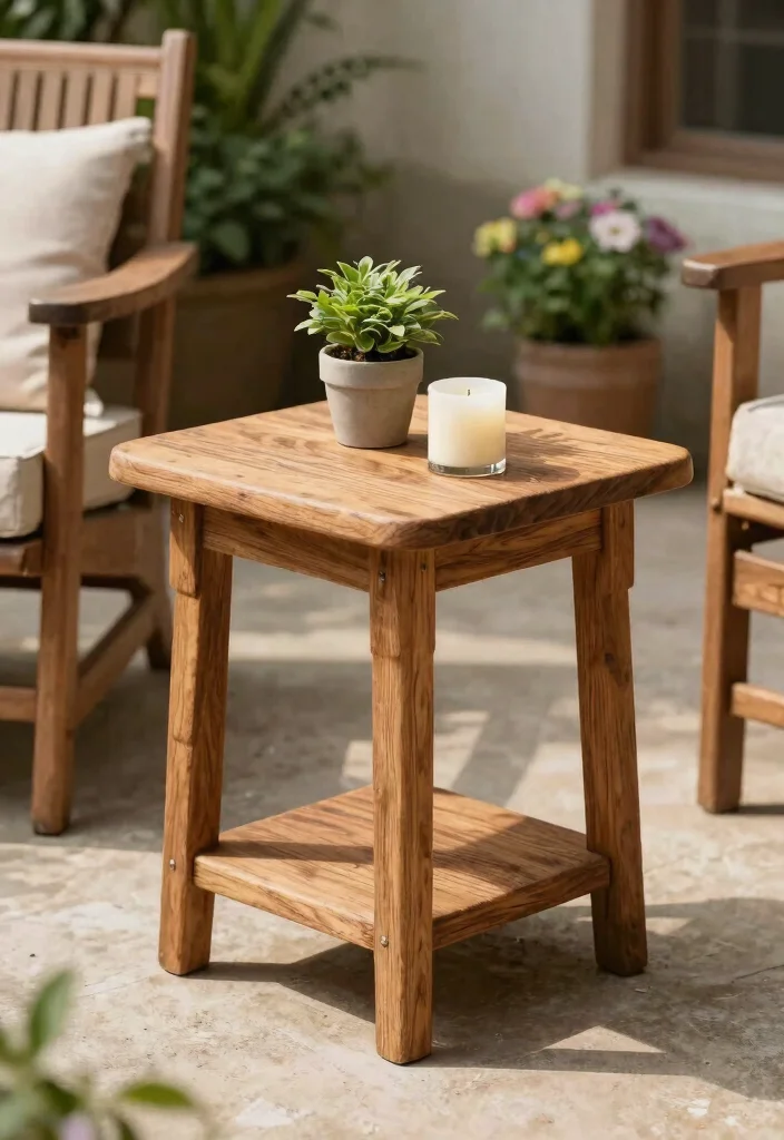 10 Warm Wooden Patio Decor Ideas for a Natural Look 5. Wooden Side Tables 0