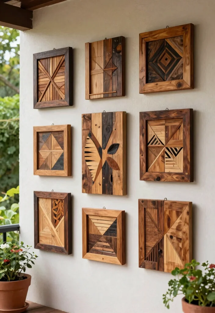 10 Warm Wooden Patio Decor Ideas for a Natural Look 9. Wooden Wall Art and Decor 0