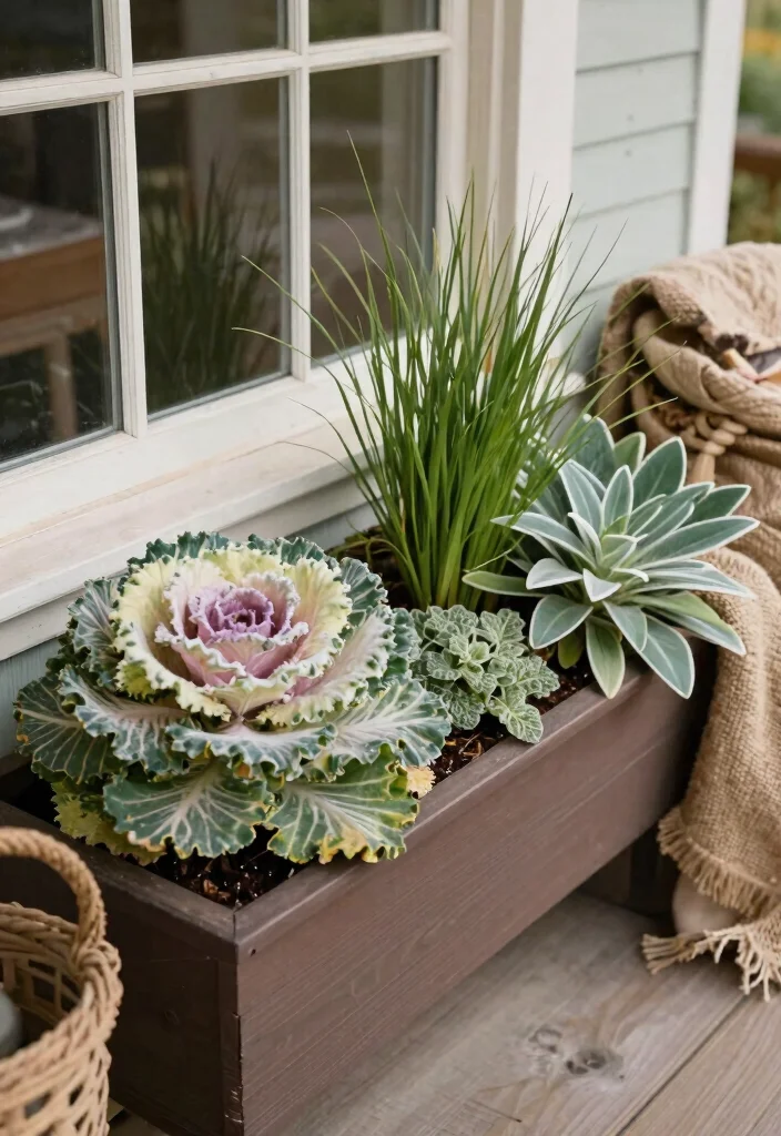 11 Best Fall Outdoor Window Box Ideas for Your Porch 11. Cozy Up with Soft Textures 0