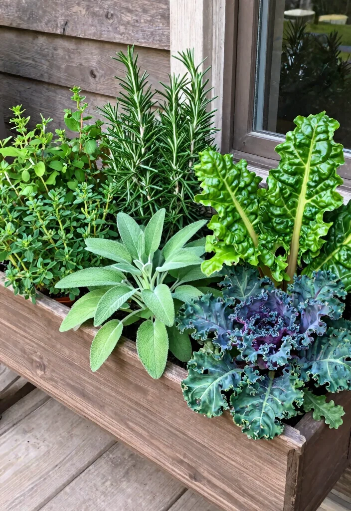 11 Best Fall Outdoor Window Box Ideas for Your Porch 4. Harvest Bounty Seasonal Edibles 0