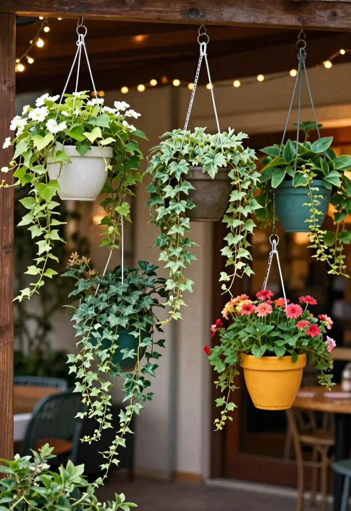11 Best Patio Deck Ideas and Decor for Small Spaces 3. Hanging Planters for Space Optimization 0