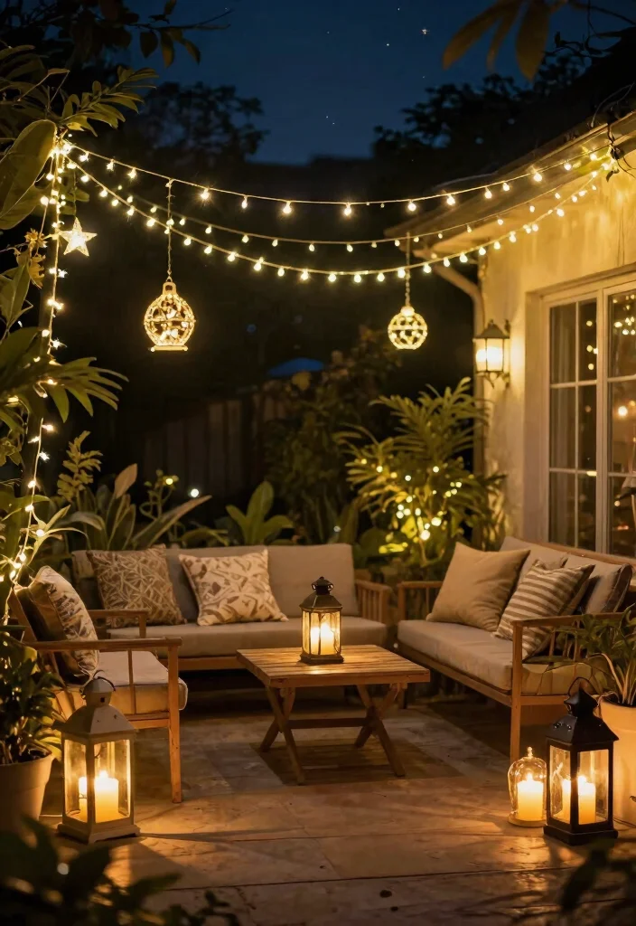 11 Best Patio Deck Ideas and Decor for Small Spaces 8. Decorative Lighting for Charm 0