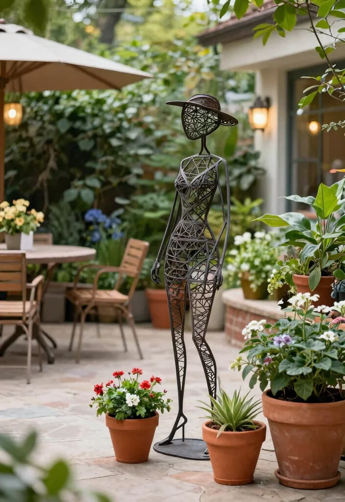 11 Best Patio Deck Ideas and Decor for Small Spaces 9. Garden Art for Personal Touch 0
