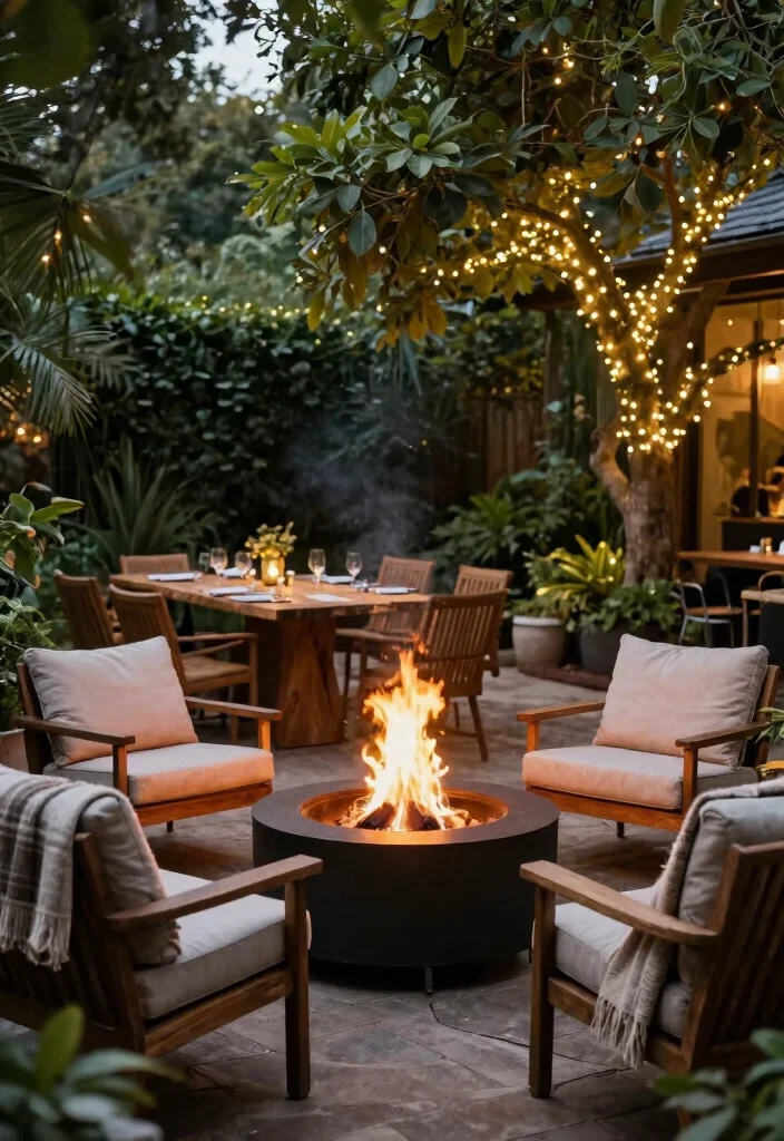 11 Elegant Patio Dining Decor Inspiration for Outdoor Meals 9. Outdoor Fire Pit Dining 0