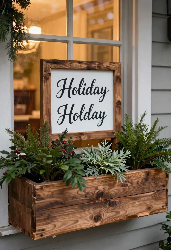 11 Festive Window Box Christmas Ideas for the Holidays 11. Holiday Greetings with Natural Touches 0