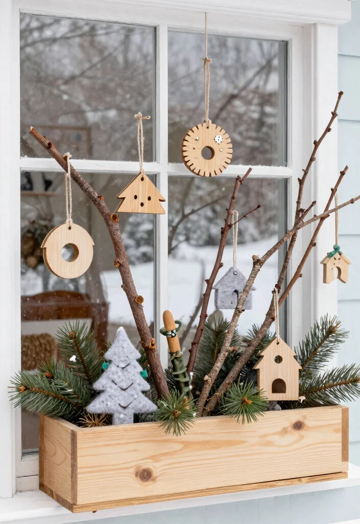 11 Festive Window Box Christmas Ideas for the Holidays 6. Whimsical Ornaments 0