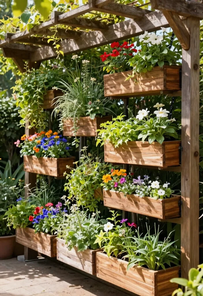 11 Magical Pergola Patio Decor Ideas You Will Love 3. Vertical Garden Displays 0