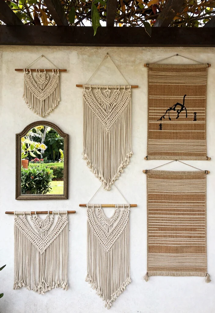 11 Magical Pergola Patio Decor Ideas You Will Love 5. Artistic Wall Hangings 0