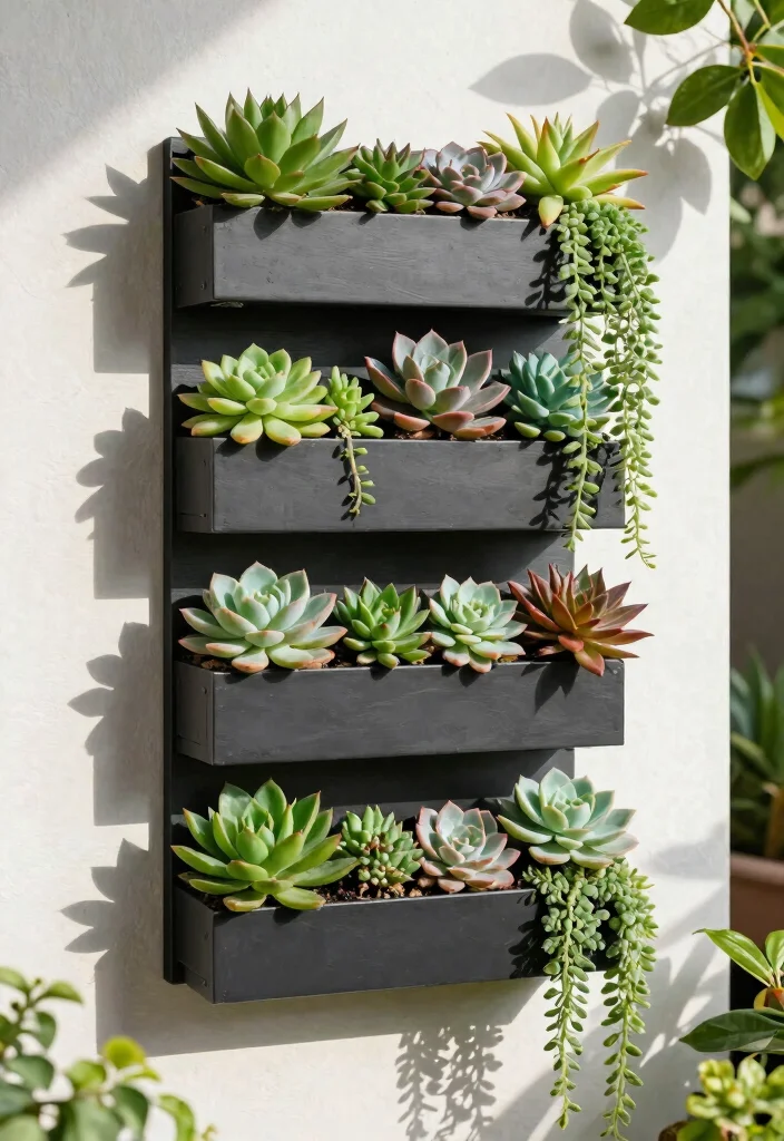 11 Modern Succulent Window Box Ideas for Low Maintenance 3. Vertical Garden Box 0