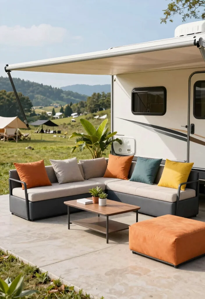 11 Must See RV Awning Ideas for Life on the Road 7. Modular Furniture for Flexibility 0