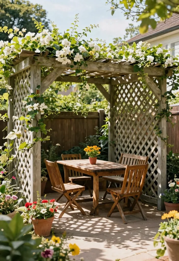 11 Practical DIY Awning Ideas for a Shady Backyard 7. Lattice Shade Structure 0