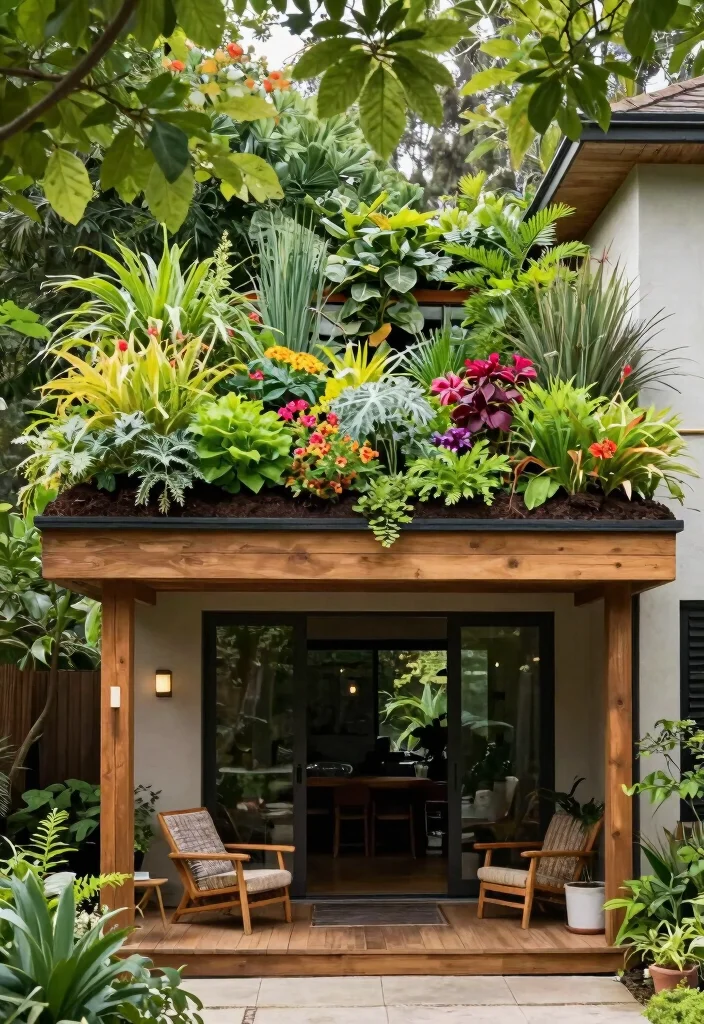 11 Welcoming Entry Awning Ideas for a Beautiful Home 4. Green Living Roof Awning 0
