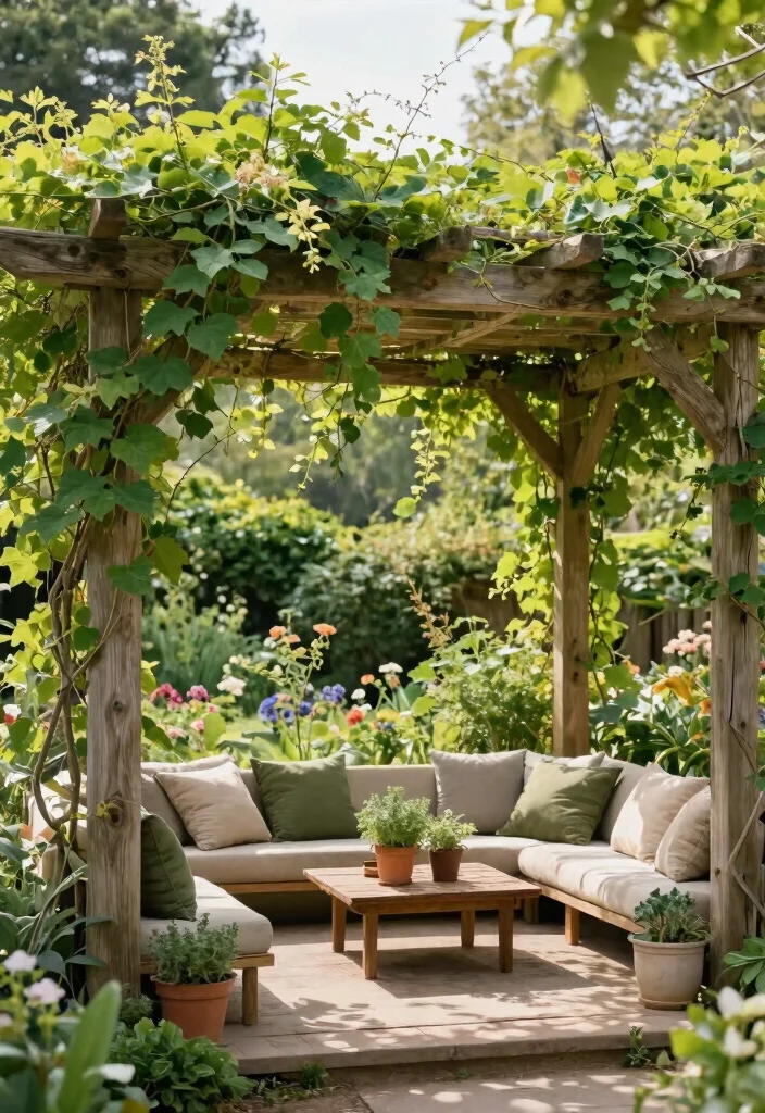 12 Beautiful Awning Canopy Ideas to Upgrade Your Patio 2. Natural Wood Pergola 0