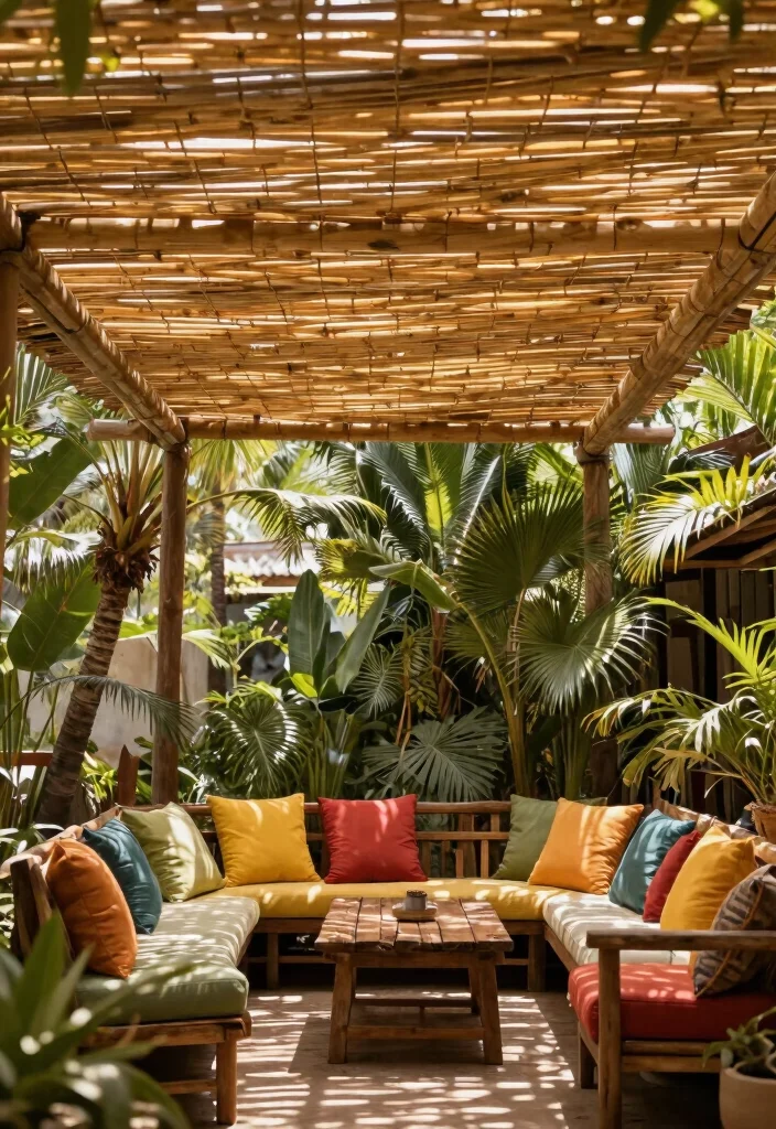 12 Beautiful Awning Canopy Ideas to Upgrade Your Patio 5. Bamboo Awning 0